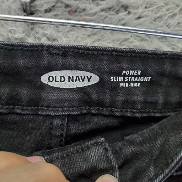 Old Navy Jeans Women 6 Black Power Slim Straight Stretch Denim - Picture 2 of 10